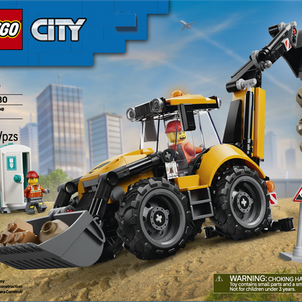 LEGO® City Yellow Backhoe Loader, Construction Toy 60480