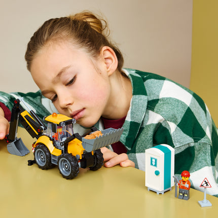 LEGO® City Yellow Backhoe Loader, Construction Toy 60480