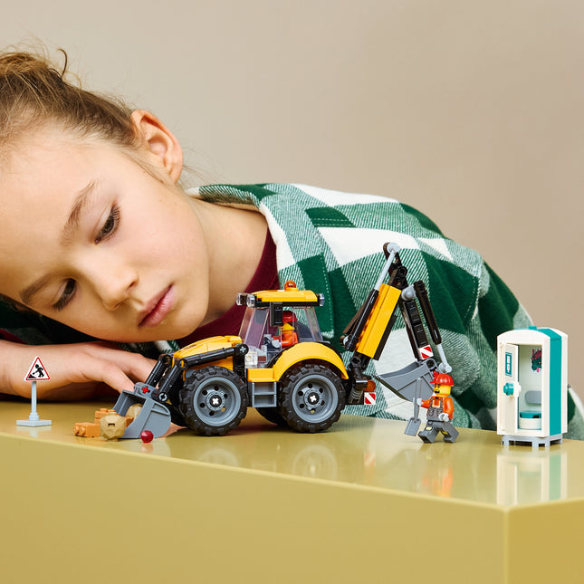 LEGO® City Yellow Backhoe Loader, Construction Toy 60480
