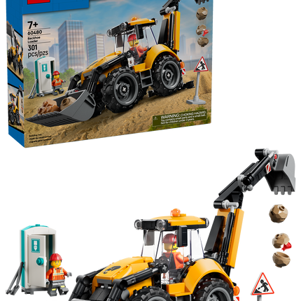 LEGO® City Yellow Backhoe Loader, Construction Toy 60480