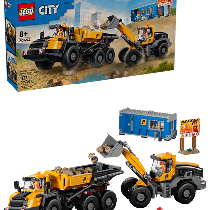 LEGO® City Dump Truck and Front-End Loader, Construction Toy 60494