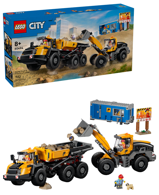 LEGO® City Le camion-benne et la chargeuse frontale, Jouet de Construction 60494