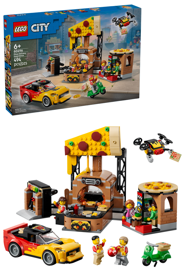 LEGO® City La pizzeria et ses véhicules de livraison 60496