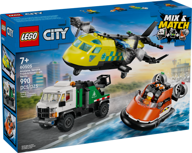 Lego City 60505 Plane, Support Truck and Hovercraft to Combine