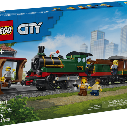 LEGO® City Vintage Steam Train, Building Toy Set 60511