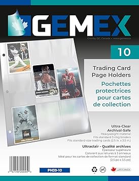 Pqt 10 pochettes de protection pour relieur, 9 pochettes de protection pour cartes de hockey