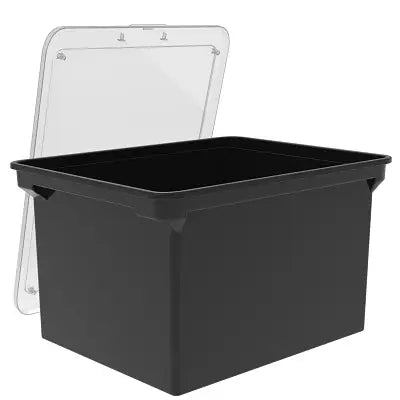 Bac De Classement Portable, Format Lettre/Légal, Noir Avec Couvercle Transparent