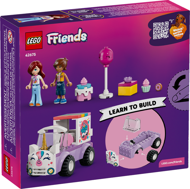 Lego Friends 42675 La voiture de livraison de gâteaux licorne