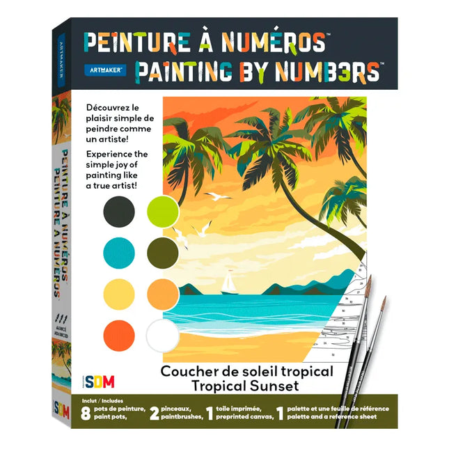 Peinture par numéros – Coucher de soleil tropical