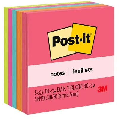 Feuillet De 100 Feuilles De Post-It, 3Po X 3Po, Capetown, 5/Pqt