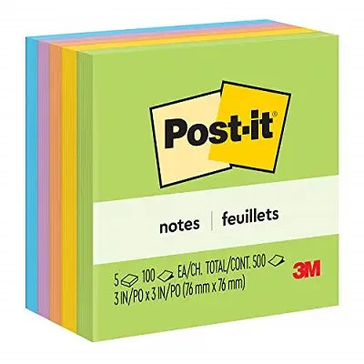 Feuillet De 100 Feuilles De Post-It, 3Po X 3Po, Jaipur, 5/Pqt.