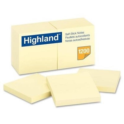 Feuillet Autoadhésif De Highland 3Po X 3Po Jaune 12/Pqt.