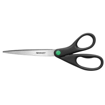 Kleenearth Antimicrobial 9" Straight Scissors, Black 