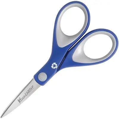 Kleenearth® 6-Inch Scissors, Soft Grip, Straight, Blue 