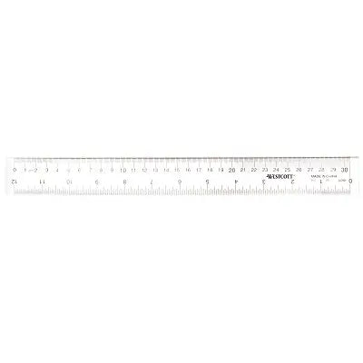 Westcott 12" Clear Acrylic 2-Way Rulers 