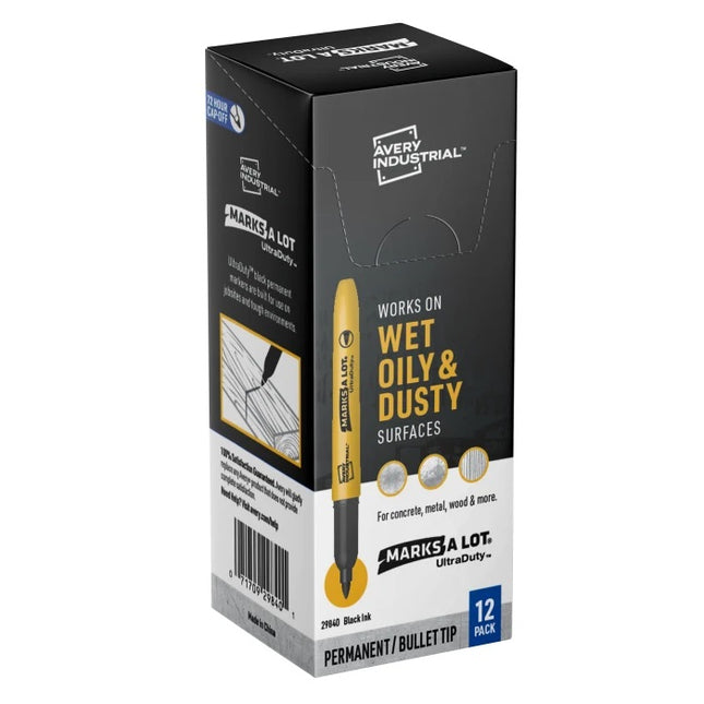 Boite de 12 Marqueurs Avery Marks-a-Lot UltraDuty noir