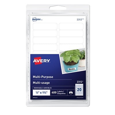Pkg 400 label 1/2*1 3/4in avery