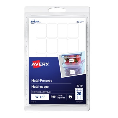 Pack of 400 labels 3/4*1in avery