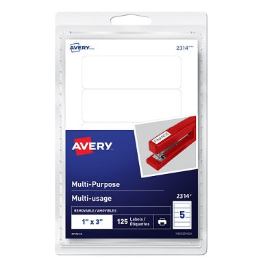 Pack of 125 labels 1*3 avery
