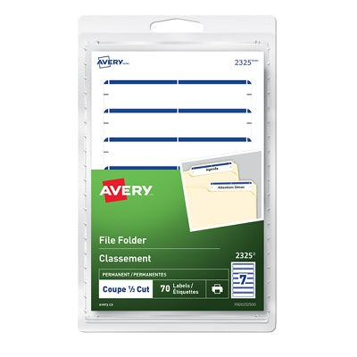 Permanent File Labels 3-1/2x5/8" Dark Black 70/Pkg