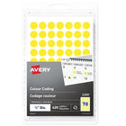 Etiquettes - Code Couleur, Diamètre 1/2 Po, Jaune 420/Pk