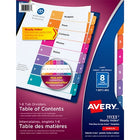 Intercalaires En Couleur Avec Table Des Matières 