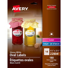 Étiquettes Ovales Blanches Permanentes D'Avery