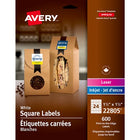 Étiquettes Carrées Print-To-The-Edge D'Avery, 1-1/2 X 1-1/2 Po, 600/Pqt
