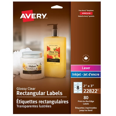 Étiquettes Imprimables 2'' X 3'' Claires D'Avery