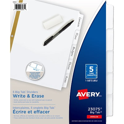 Avery Big Tab 5-Tab Dividers