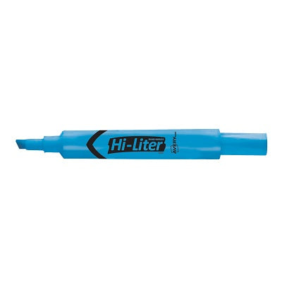 Surligneur Hi-Liter D'Avery, Pointe Biseautée, Bleu Fluorescent