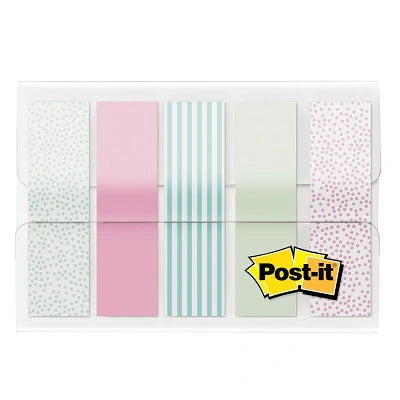 Languettes Designer de Post-it®, 1/2 po, 20 languettes par distributeur, assortiment de dégradés de couleurs pastel, 5 distributeurs/pqt