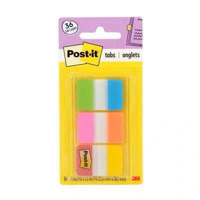 Index Tabs-Post It 1" Aqua, Lime, Orange, Pink, Yellow, Red