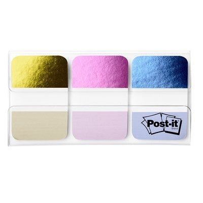Durable metal post it tabs