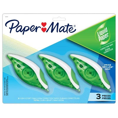 Paquet De 3 Rubans Correcteurs Dryline(Md) Grip Liquid Paper(Md)
