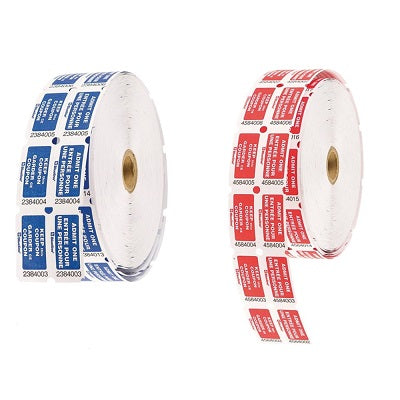 Billets D'Admisison Doubles De Blueline, Bilingues, 1 000/Rouleau