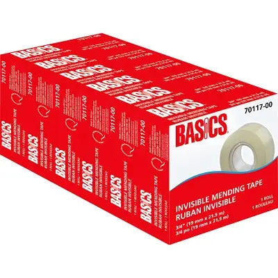 Recharge De Ruban Invisible Basics 3/4 Po 19 Mm X 25,4 M, 6/Pqt