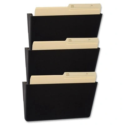 3-Pack Unbreakable Wall Files, Letter Size, Black 