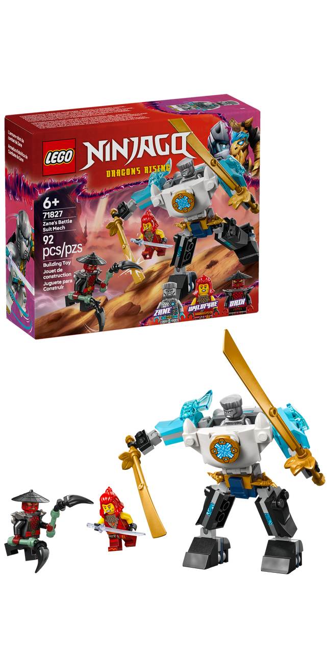 LEGO® NINJAGO® L’armure-robot de combat de Zane, Ensemble de jouet de jeu de simulation 71827