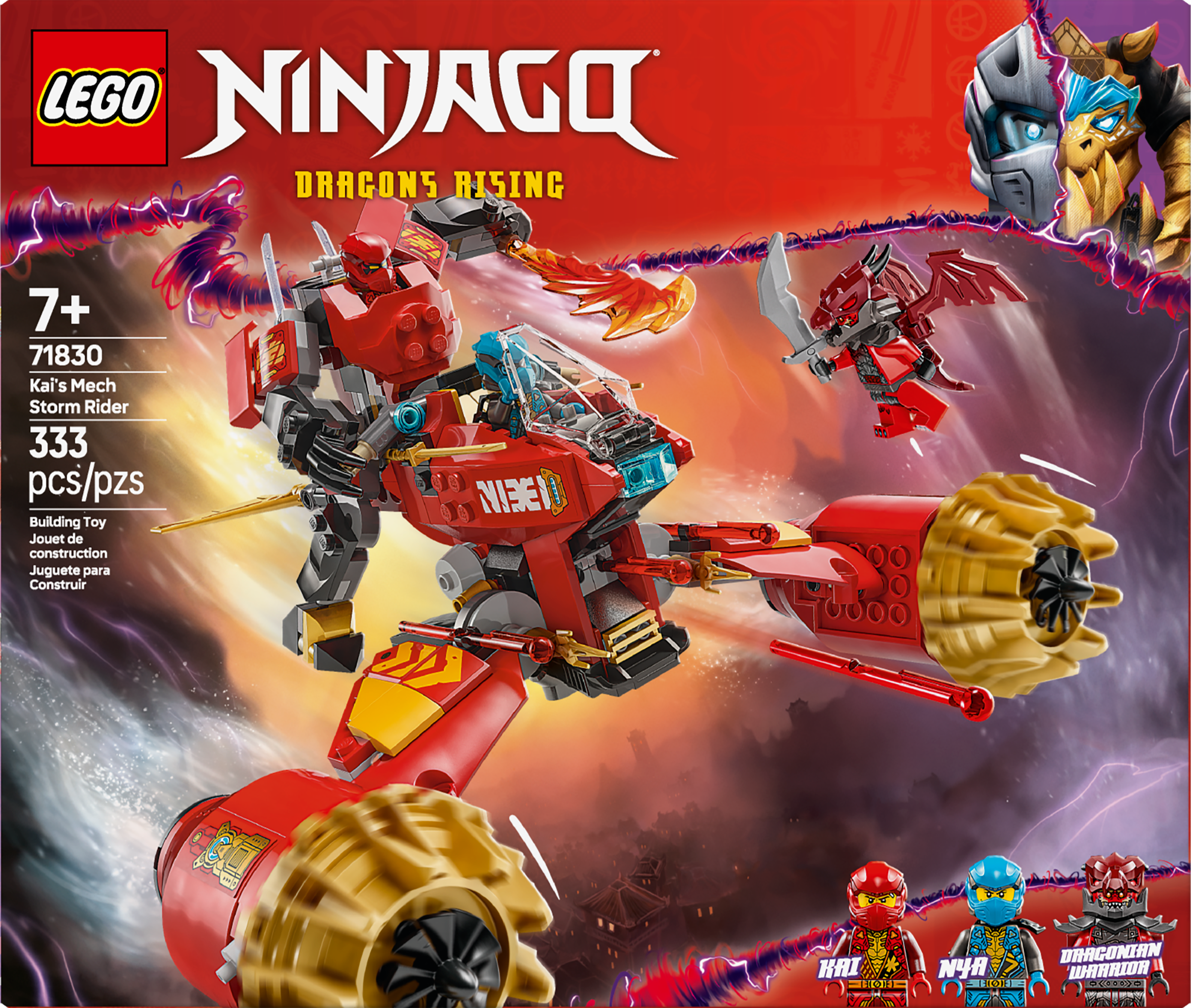 LEGO® NINJAGO® Kai's Storm Mech Bike, Ninja Combo Toy 71830 – La