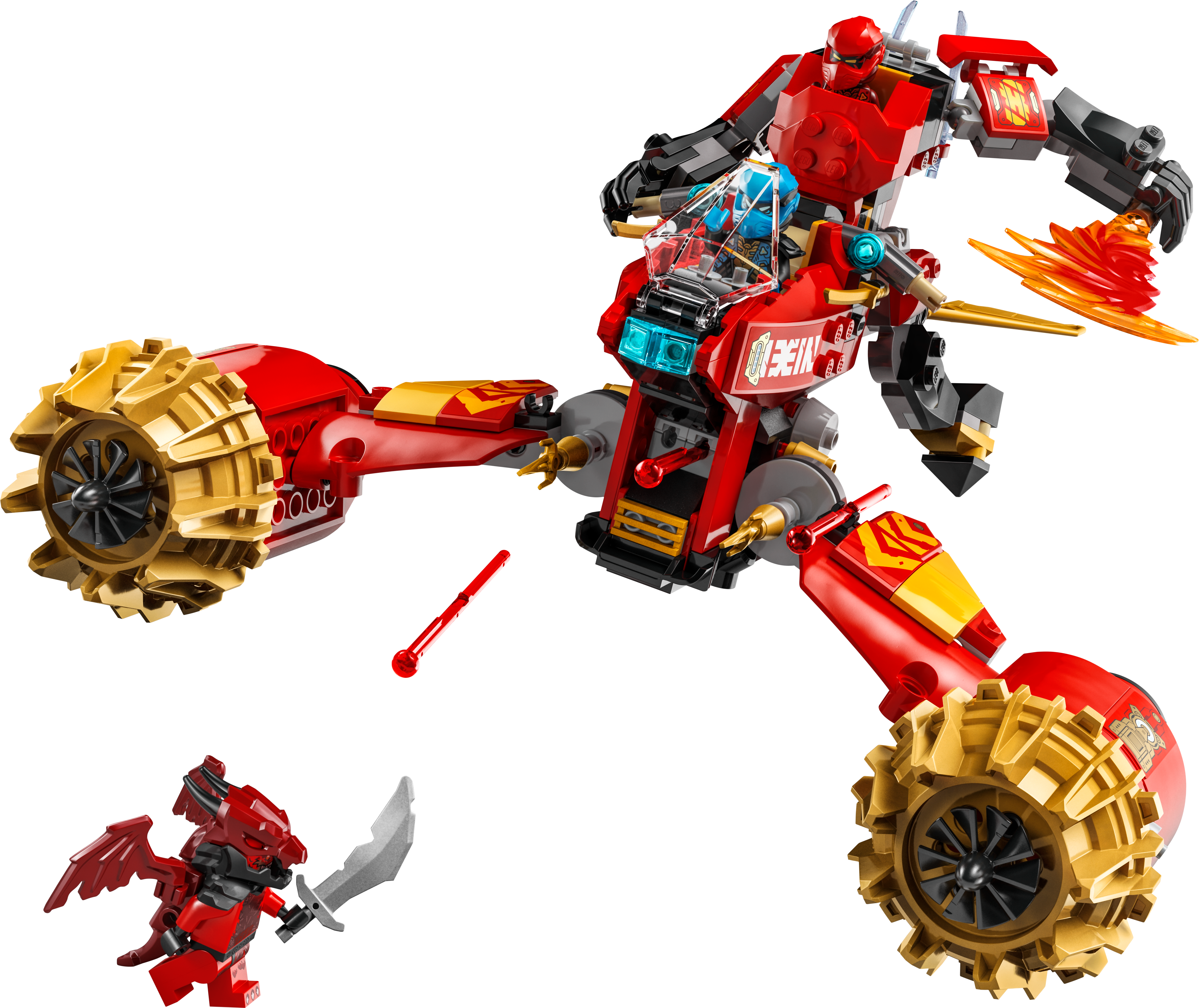 マイト•ガイ LEGO® NINJAGO® Kai's Storm Mech Bike, Ninja Combo Toy 71830 – La