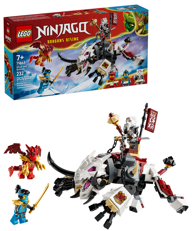LEGO® NINJAGO® Zilvar et Grimtak, la Bête Dragon 71863