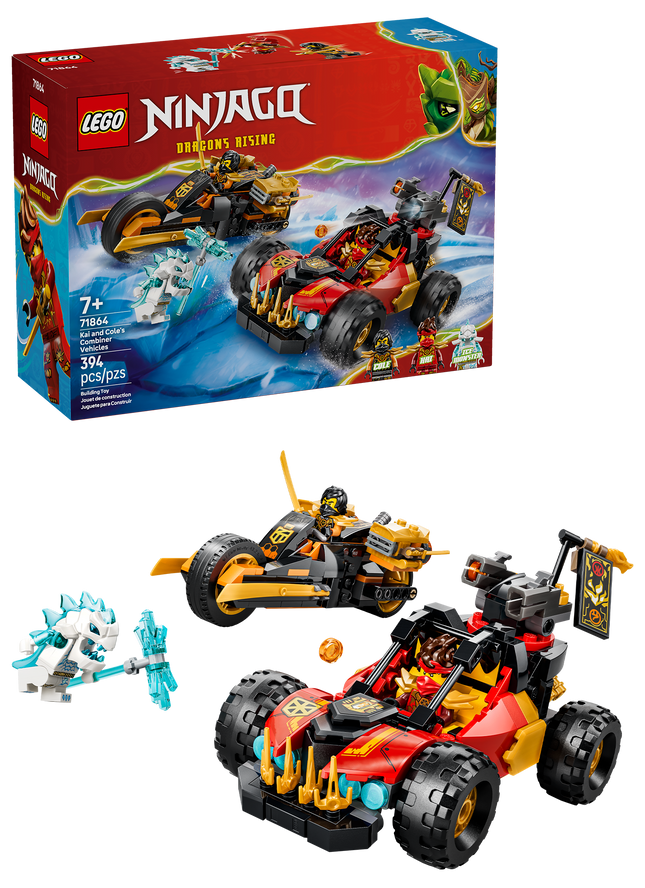 LEGO® NINJAGO® Les Véhicules Combinés de Kai et Cole, Jouet 71864