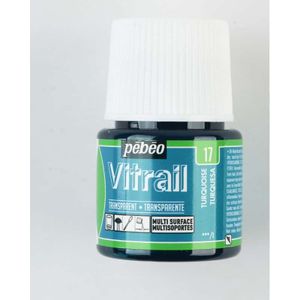 Peinture vitrail TRANSPARENT Pébéo 45ml Turquoise n.17