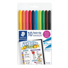 10 Staedtler Twin-tip felt-tip writing pens