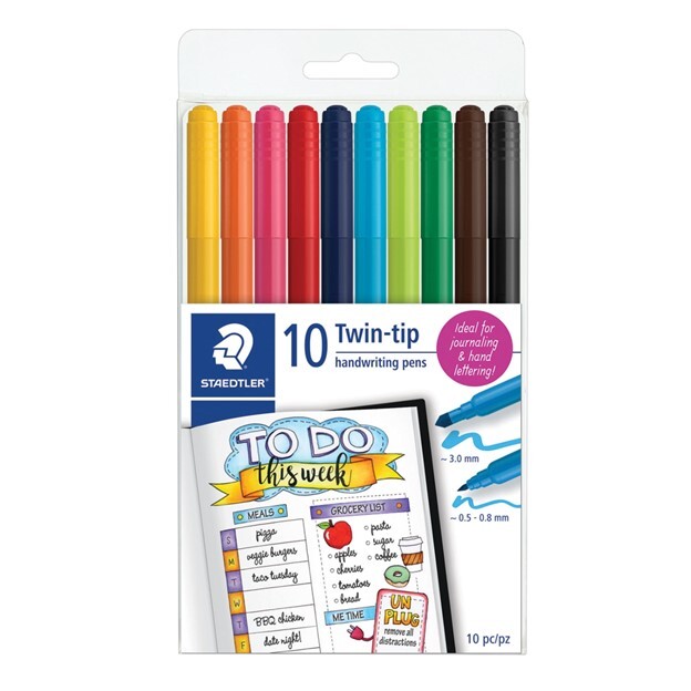 10 Staedtler Twin-tip felt-tip writing pens