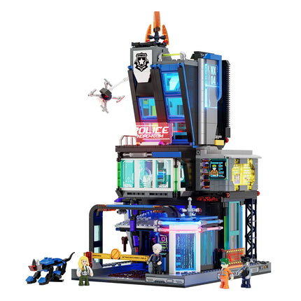 Lumibricks Quartier Général de la Police Cyberpunk