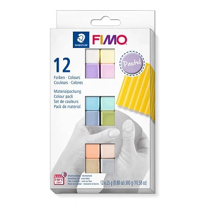 Staedtler Fimo Modeling Clay, 25g, Assorted Pastel Colors, 12/Pack 