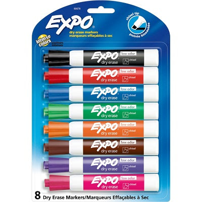 Pack of 8 dry erase expo markers