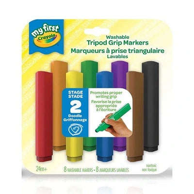 Ensemble De Marqueurs - Crayola Lavable, Mon Premier Grip Trépied 8 / Pk